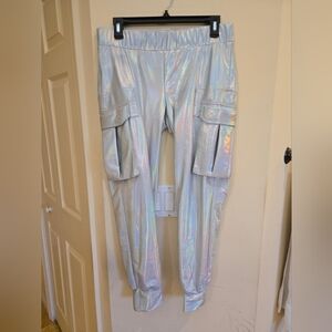 Norma Kamali Iridescent Cargo Pants